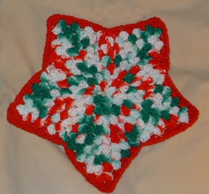 Christmas Star Dishcloth