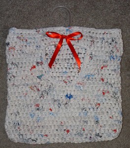 Red Ribbon Clothespin Bag