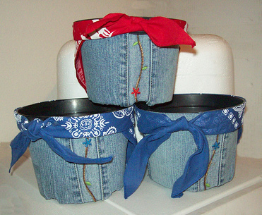 Recycled Denim Pots